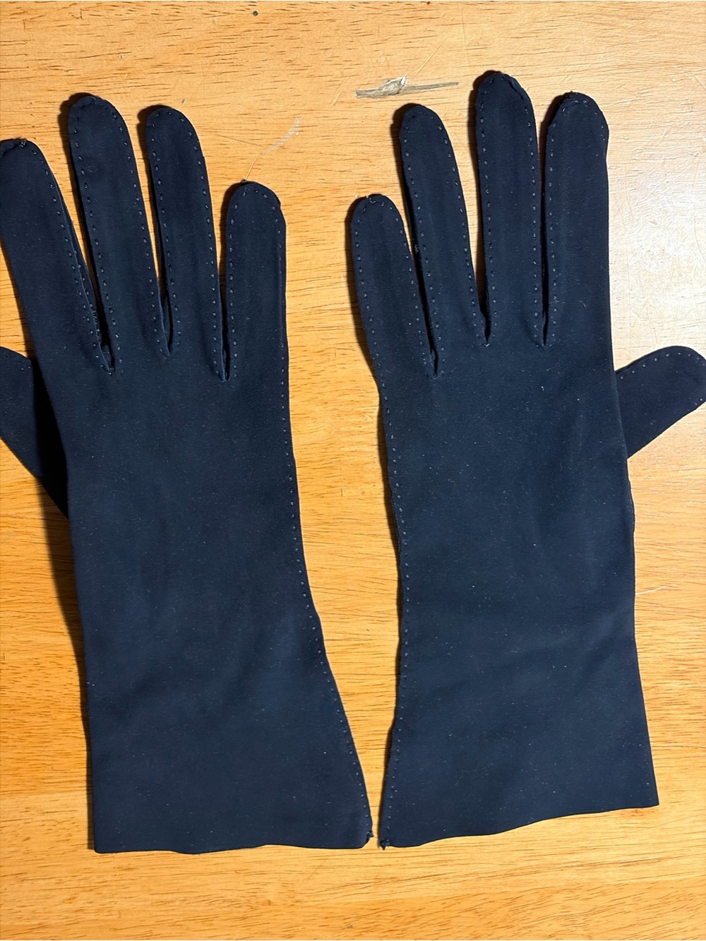 Vintage 1940s Bonwit Teller Meyers Make Polava Black Suede Dress Gloves Size 7